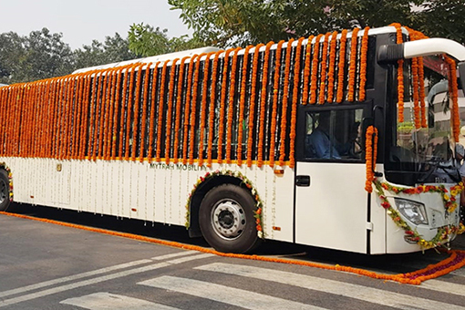 Electric bus charging project in Delhi, India
