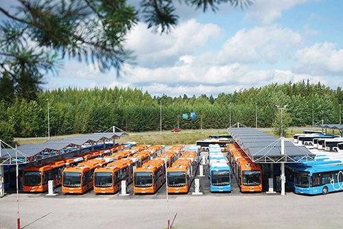 BYD bus fleet charging project in Finland